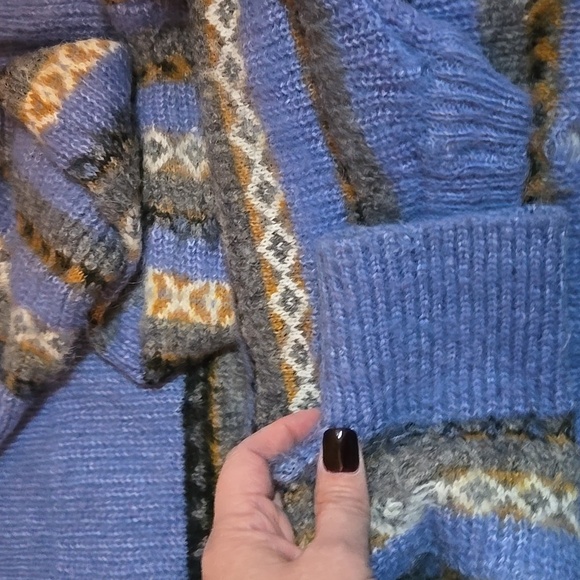 Zara Blue Fair Isle Crewneck Sweater - Picture 5 of 6